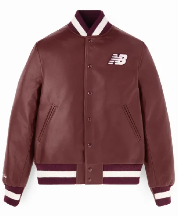 Coco Gauff 2025 US Burgundy Open Leather Jacket
