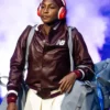 Coco Gauff 2025 US Open Burgundy Leather Jacket