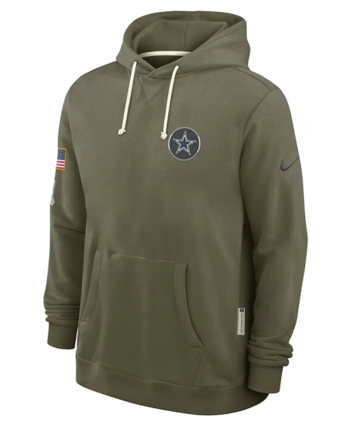 Dallas Cowboys Olive 2025 Salute To Service Sideline Hoodie