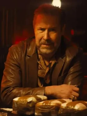 Deep Cover 2025 Paddy Considine Brown Leather Blazer