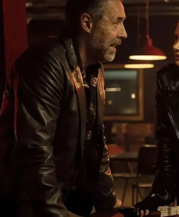 Deep Cover 2025 Paddy Considine Leather Brown Blazer
