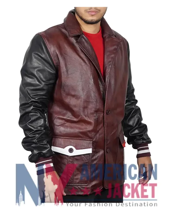 Descendants Burgundy Leather Jay And Black Jacket