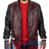 Descendants Jay Burgundy And Black Leather Jacket