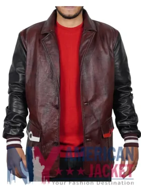 Descendants Jay Burgundy And Black Leather Jacket