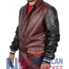 Descendants Jay Leather Burgundy And Black Jacket