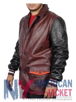 Descendants Jay Leather Burgundy And Black Jacket