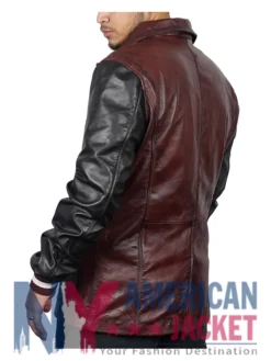 Descendants Jay Leather Burgundy Black And Jacket