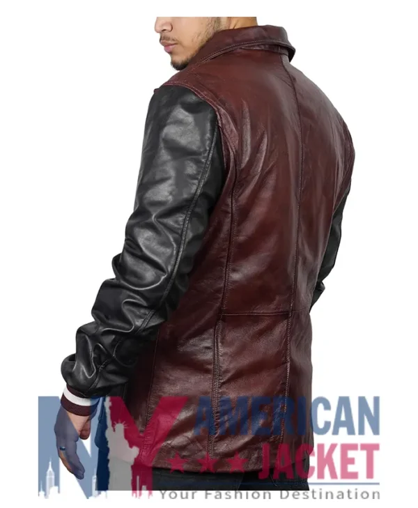 Descendants Jay Leather Burgundy Black And Jacket