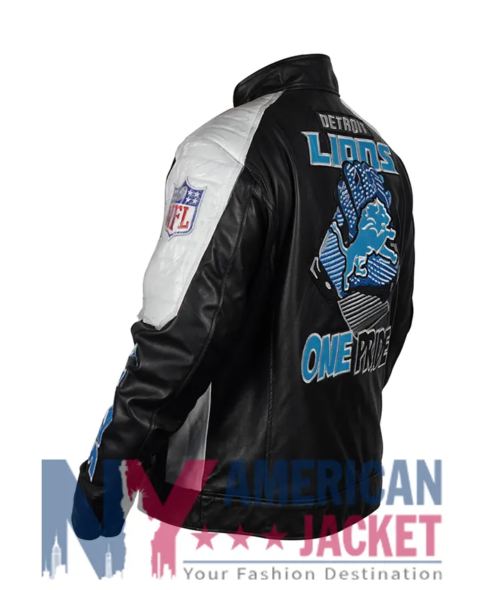 Detroit Black Lions Leather Zip-Up Jacket