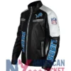 Detroit Lions Black Leather Zip-Up Jacket