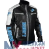 Detroit Lions Black Zip-Up Leather Jacket