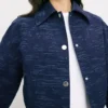 E News 2025 Emily Curl Cropped Blue Jacket
