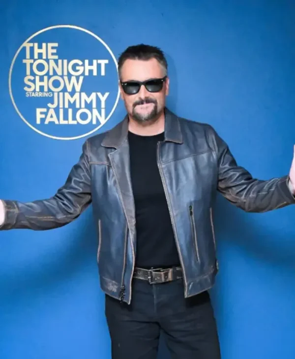 Eric Church S12 The Tonight Show Starring Jimmy Fallon Leather Jacket