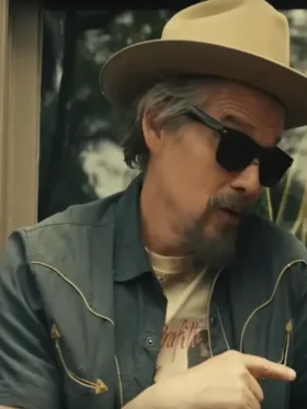 Ethan Hawke The Lowdown Blue Cotton Shirt