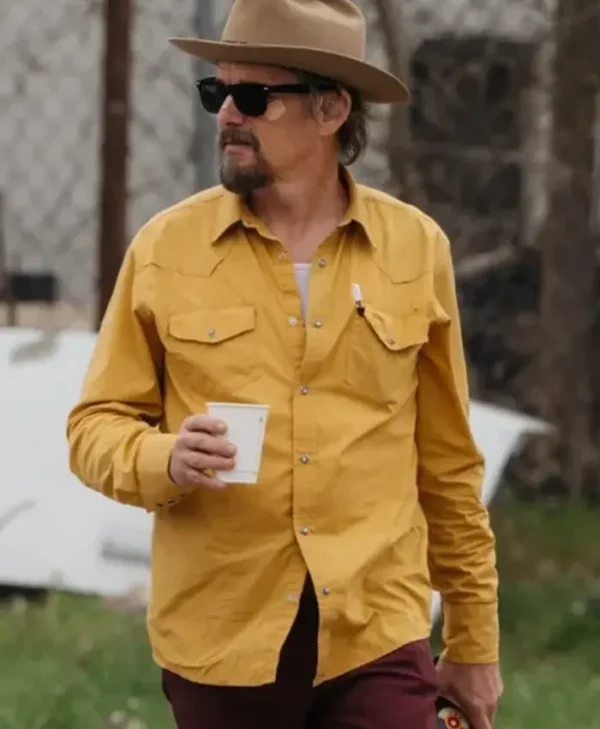 Ethan Hawke The Lowdown S01 Yellow Cotton Shirt