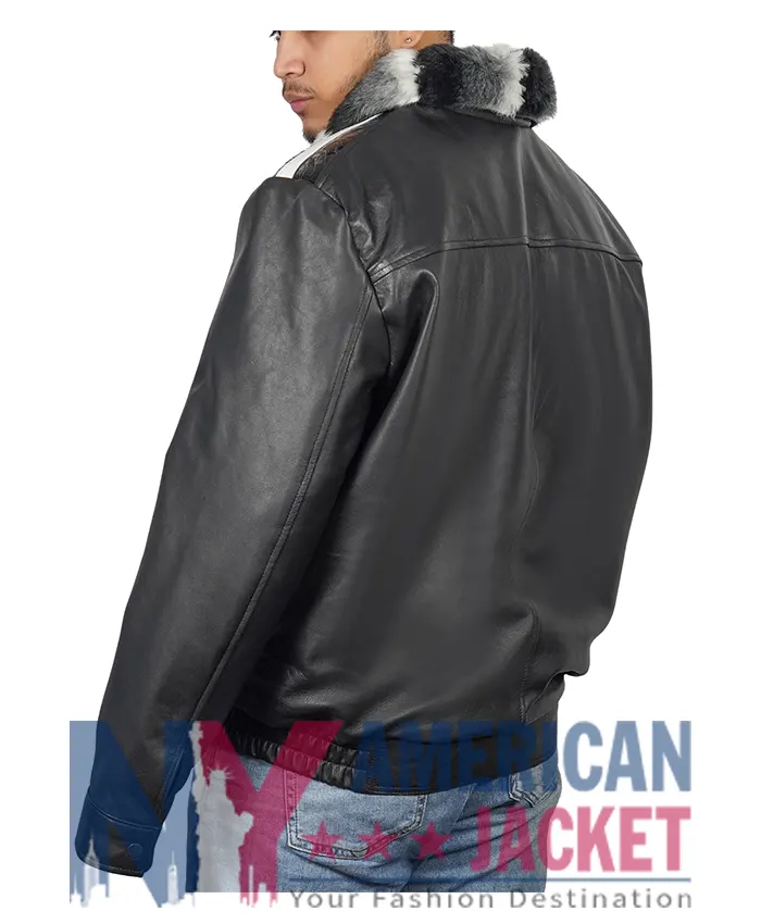 Frank Sheepskin Black Collar Chinchilla Jacket