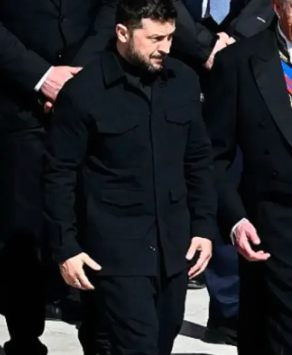 Funeral Pope Francis Black Zelensky Jacket