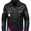 Halloween Black Leather Trucker Jacket