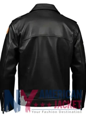 Halloween Black Trucker Leather Jacket