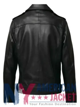 Halloween Patches Black Biker Leather Jacket
