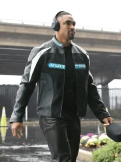 Jalen Hurts Black Biker Leather Jacket