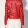 Jane Seymour Celebrity IOU S10 Red Leather Jacket
