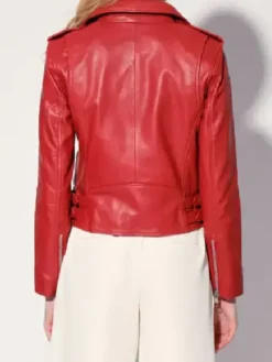 Jane Seymour Celebrity IOU S10 Red Leather Jacket