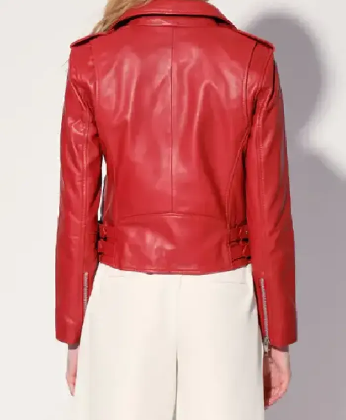 Jane Seymour Celebrity IOU S10 Red Leather Jacket