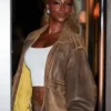 Justine Skye NYC Brown Leather Jacket