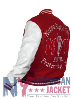 Kappa Alpha Varsity Psi Red And White Jacket