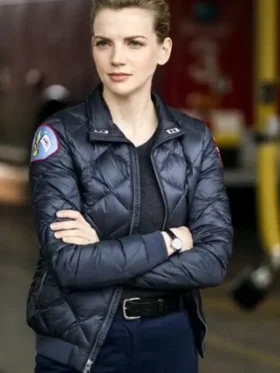 Kara Killmer Chicago Fire Black Bomber Jacket