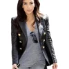 Kardashian Kim Leather Black Blazer