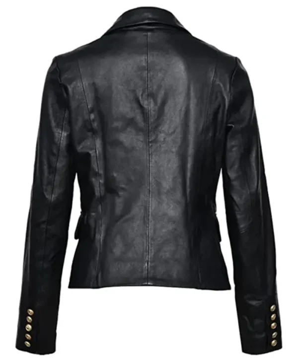 Kim Kardashian Leather Black Blazer