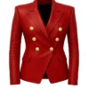 Kim Kardashian Leather Red Blazer