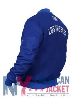 LA Dodgers Dugout Collection Royal Bomber Jacket