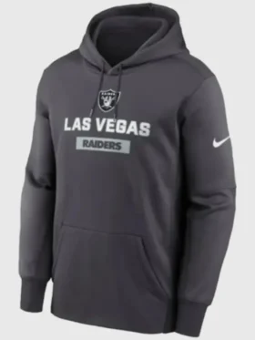 Las Vegas Raiders Anthracite Toss Sweep Performance Hoodie