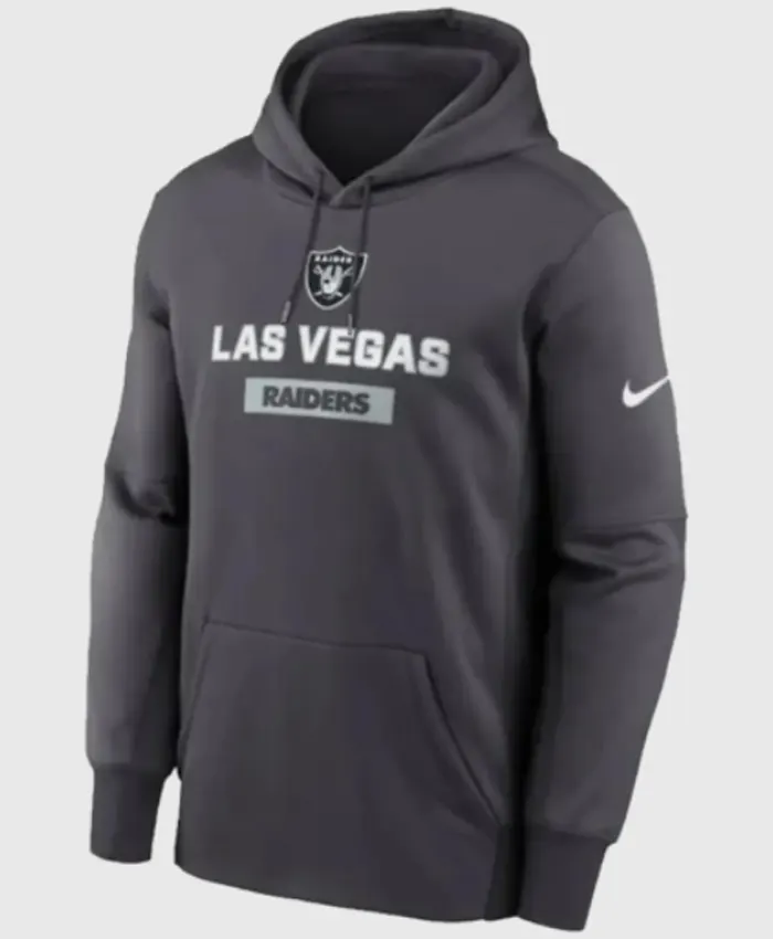 Las Vegas Raiders Anthracite Toss Sweep Performance Hoodie