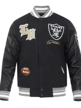 Las Vegas Raiders Prep Varsity Wool-Leather Jacket
