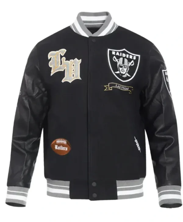 Las Vegas Raiders Prep Varsity Wool-Leather Jacket