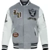 Las Vegas Raiders Prep Wool-Leather Varsity Jacket