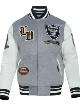 Las Vegas Raiders Prep Wool-Leather Varsity Jacket