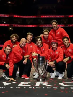 Laver Cup 2025 Team World Red Bomber Jacket For Men