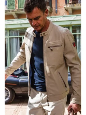 McQueen Dennis 2 ECRU Leather Jacket