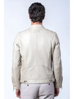 McQueen Dennis 2 ECRU Leather Jacket Back