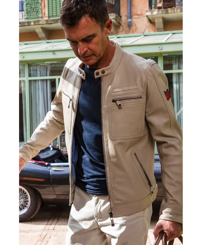 McQueen Dennis 2 ECRU Leather Jacket