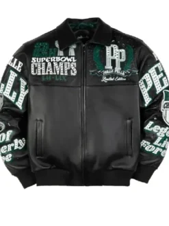 Meek Mill Eagles Leather Black Jacket