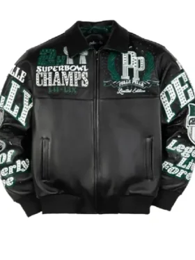 Meek Mill Eagles Leather Black Jacket
