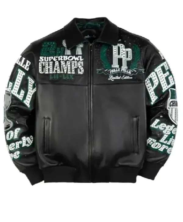 Meek Mill Eagles Leather Black Jacket
