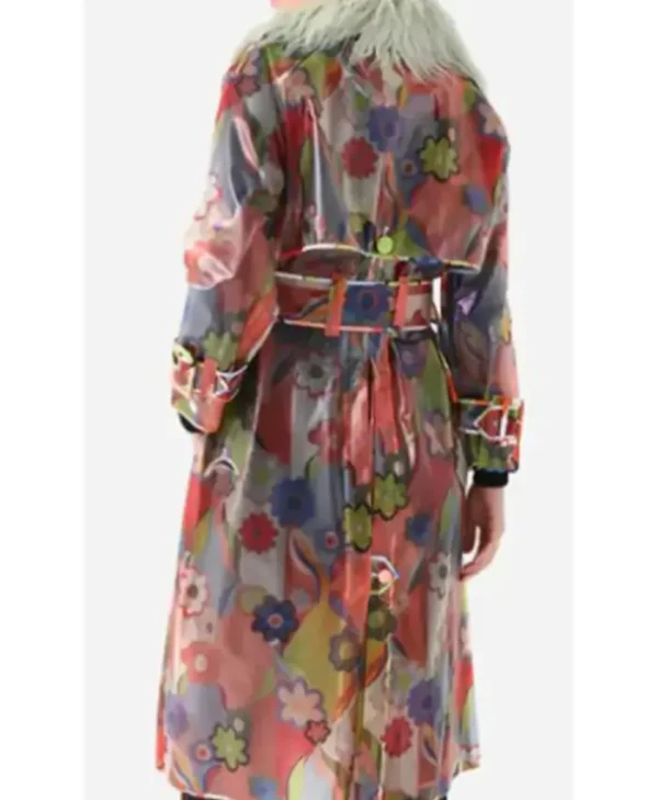 Too Much 2025 Megan Stalter Floral Trench Coat - Image 3