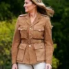 Melania Trump Brown Suede Jacket Waist Belt